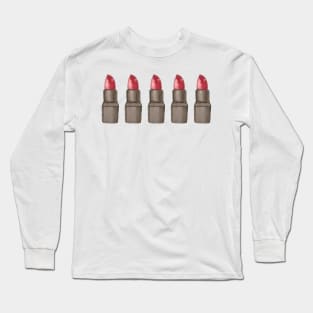 Dark Red Lipstick Design Long Sleeve T-Shirt